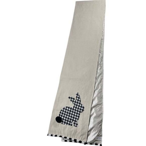 Pier 1 Imports Table Runner 105" x 12.5" Gingham Bunny Rabbits - Picture 2 of 16